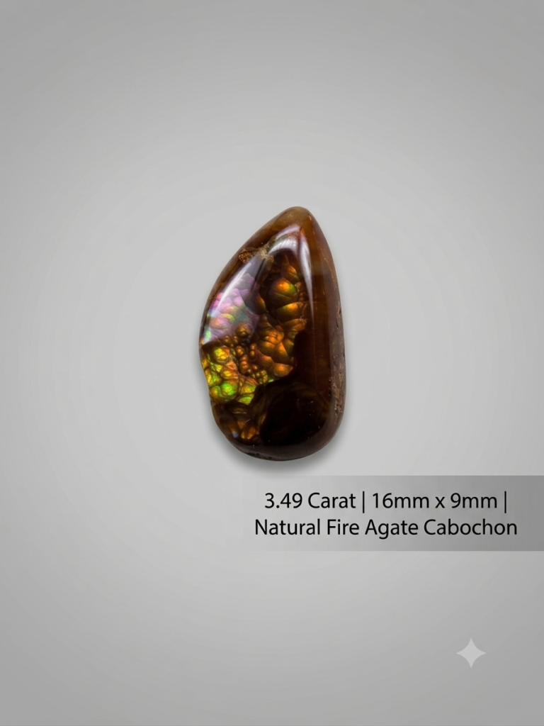 3.4ct teardrop cabochon