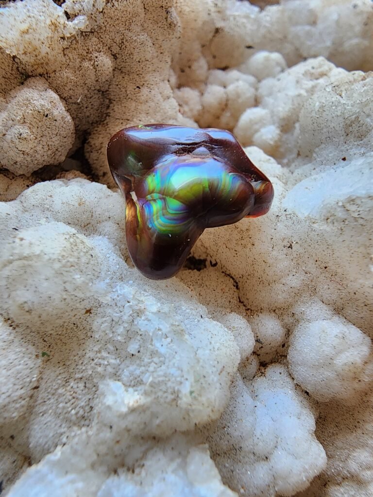 8.3ct Polished Triangle Fire Agate Cabochon