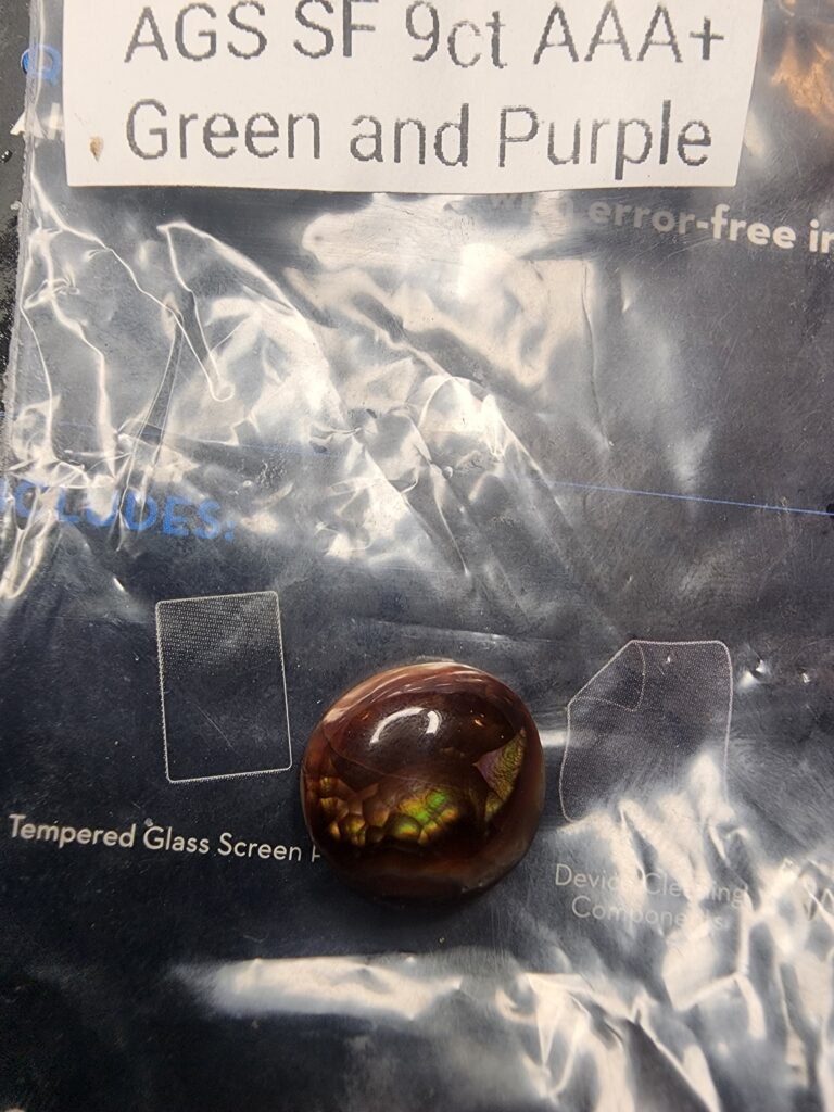 Stone 333 Imperial AAA Grade Fire Agate with green purple and gold flash