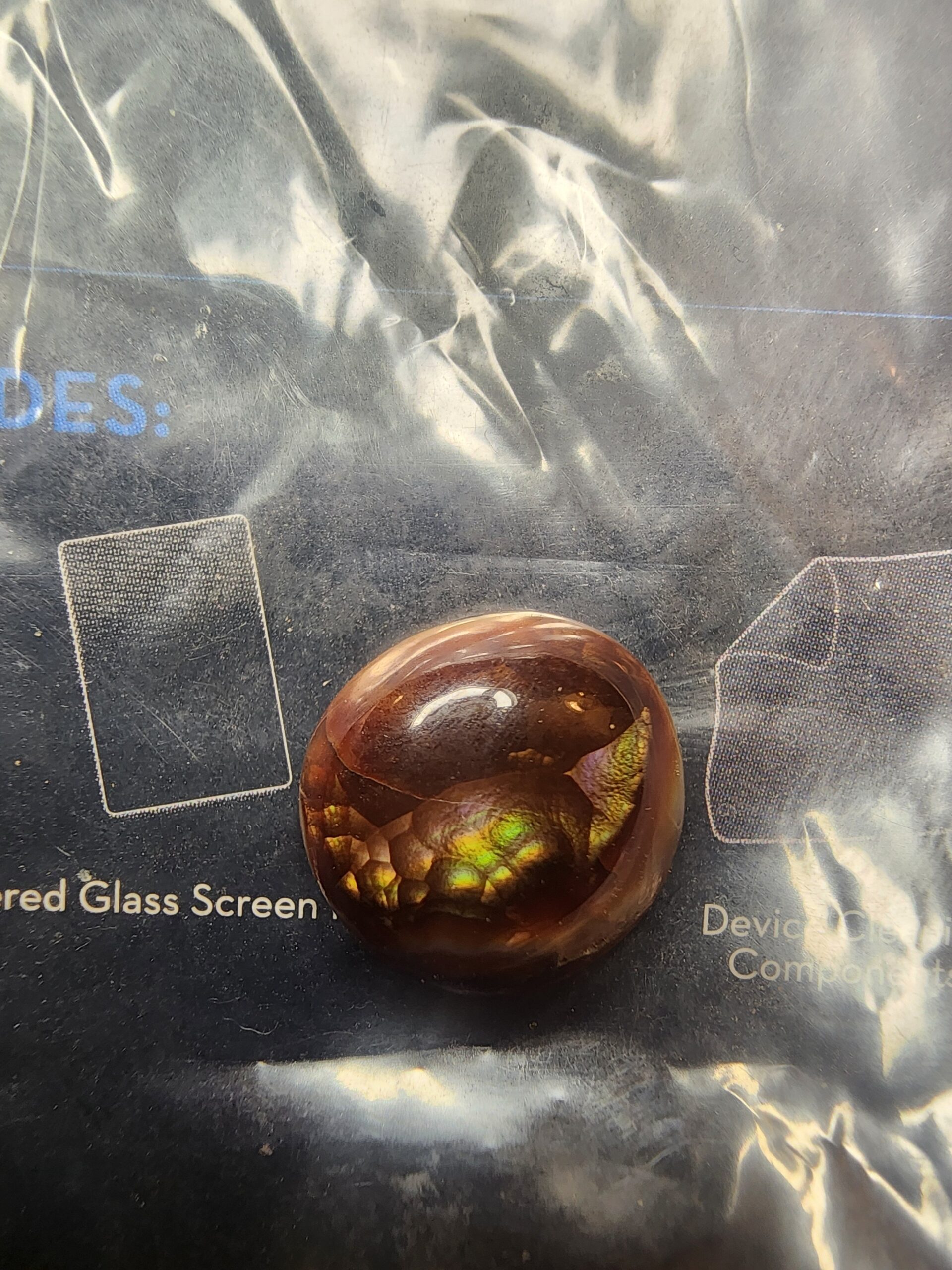 Stone 333 Imperial AAA Grade Fire Agate with green purple and gold flash