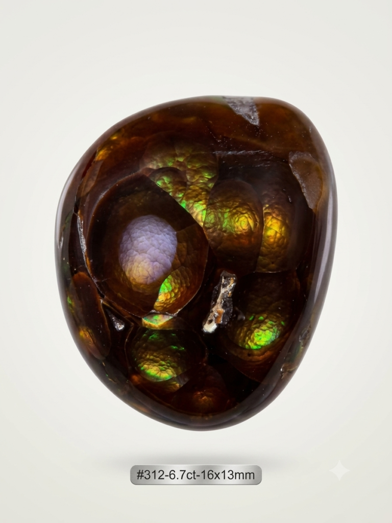 Natural Fire Agate Cabochon | 6.7ct Multi-Cell Fire | Mused Minerals